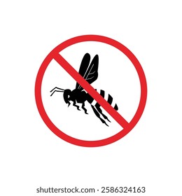 prohibited and dangerous signs. bee danger. it is forbidden to bring bee