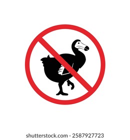 prohibited and dangerous signs. dodo danger. it is forbidden to bring dodo