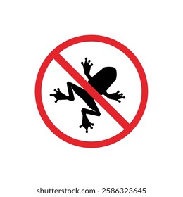  prohibited and dangerous signs. frog danger. it is forbidden to bring frog