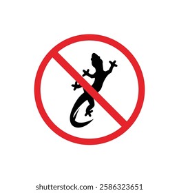  prohibited and dangerous signs. gecko danger. it is forbidden to bring gecko