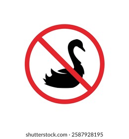  prohibited and dangerous signs. goose danger. it is forbidden to bring goose