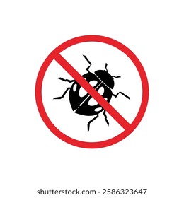 prohibited and dangerous signs. ladybug danger. it is forbidden to bring ladybug