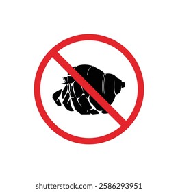 prohibited and dangerous signs. land hermit crab danger. it is forbidden to bring land hermit crab