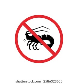 prohibited and dangerous signs. lobster danger. it is forbidden to bring lobster