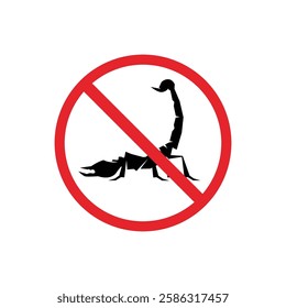 prohibited and dangerous signs. scorpion danger. it is forbidden to bring scorpion