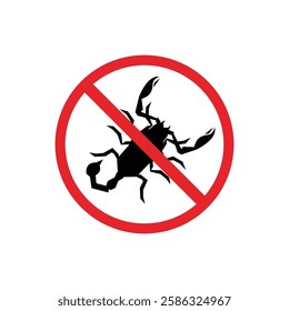 prohibited and dangerous signs. scorpion danger. it is forbidden to bring scorpion