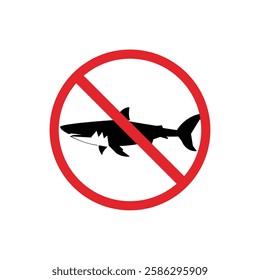  prohibited and dangerous signs. shark danger. it is forbidden to bring shark