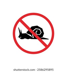  prohibited and dangerous signs. snail danger. it is forbidden to bring snail