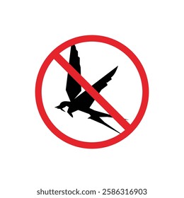  prohibited and dangerous signs. swallow danger. it is forbidden to bring swallow