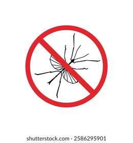 prohibited and dangerous signs. tick insects danger. it is forbidden to bring tick insects