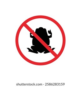 prohibited and dangerous signs. toad danger. it is forbidden to bring toad	