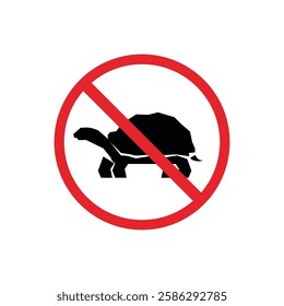 prohibited and dangerous signs. tortoise danger. it is forbidden to bring tortoise	
