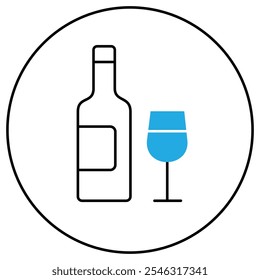 Prohibited Drinking Alcohol-Free Wine VEctor Icon Design