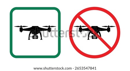 prohibited drone icon symbol, drone with crossed circle