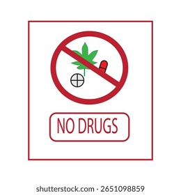 prohibited drug use sign vector illustration prohibited from buying or using drugs carelessly
