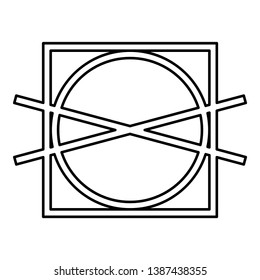 Prohibited drying and spin Clothes care symbols Washing concept Laundry sign icon outline black