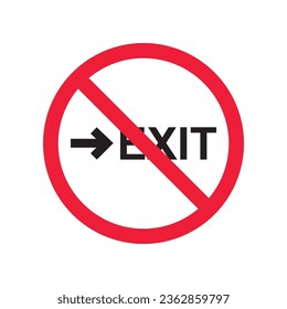 Verbotenes Exit-Vektorsymbol. Kein Eintragssymbol. Verbotenes Ausfahrt-Symbol. Kein Feuerausgang, Vektorzeichen. Warnung, Vorsicht, Aufmerksamkeit, Einschränkung, Design-Symbol für Gefahrenflachen