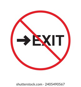 Verbotenes Exit-Vektorsymbol. Kein Eintragssymbol. Verbotenes Ausfahrt-Symbol. Kein Feuerausgang, Vektorzeichen. Warnung, Vorsicht, Aufmerksamkeit, Einschränkung, Design-Symbol für Gefahrenflachen