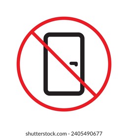 Prohibited exit vector icon. No entry icon. Forbidden door exit icon. No fire exit sign. Warning, caution, attention, restriction, danger flat sign design door symbol pictogram