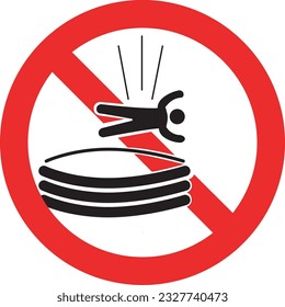 Prohibited to fall into the kiddy pool joke sign