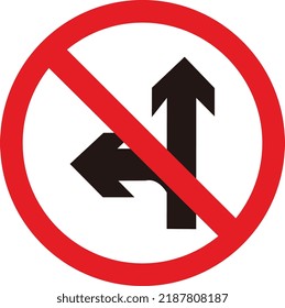 Prohibited Go Straight Turn Left Stock Vector (Royalty Free) 2187808187 ...