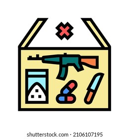 prohibited goods color icon vector. prohibited goods sign. isolated symbol illustration
