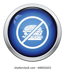  Prohibited hamburger icon. Glossy button design. Vector illustration.
