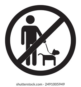 prohibited from herding dogs vector simple design