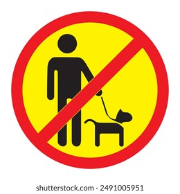 prohibited from herding dogs vector simple design