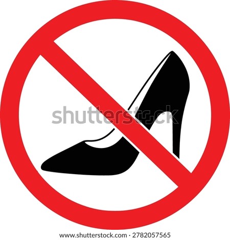 Prohibited high heel shoes icon with red circle Vector