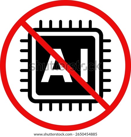 Prohibited icon for generating AI icon