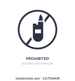 prohibited icon on white background. Simple element illustration from Signs concept. prohibited icon symbol design.