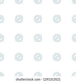 prohibited icon pattern seamless white background. Editable line prohibited icon. prohibited icon pattern for web and mobile.