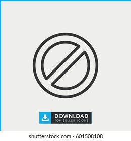 Prohibited Icon. Simple Outline Prohibited Vector Icon. On White Background.