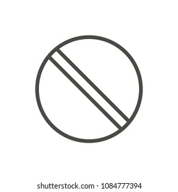 Unzulässige Symbolvektorgrafik. Zeile kein Symbol einzeln. Trendy flachen Umriss ui Prohibition Schild Design. Dünnes lineares grafisches Piktogramm für Website, mobile App. Logo-Abbildung. EPS10.