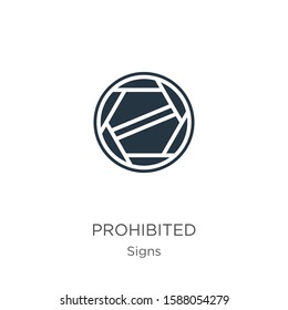 Prohibited icon vector. Trendy flat prohibited icon from signs collection isolated on white background. Vector illustration can be used for web and mobile graphic design, logo, eps10