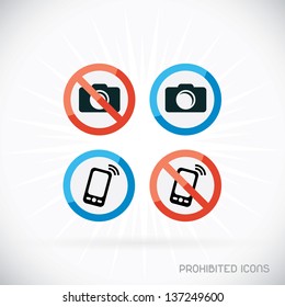 Prohibited Icons Illustration, Sign, Symbol, Button, Badge, Logo for Family, Baby, Children, Teenager, People