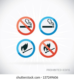 Prohibited Icons Illustration, Sign, Symbol, Button, Badge, Logo for Family, Baby, Children, Teenager, People