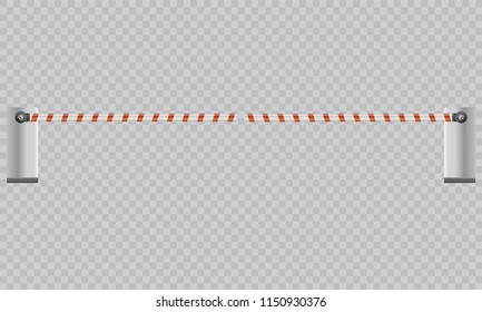 Prohibited input symbol, concept of closed path barrier not allowing cars to ride, vector illustration, isolated on transparent background. Prohibited, the concept of a closed road. Stop.