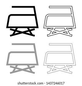 Prohibited Ironing is not allowed with steam symbols black grey set