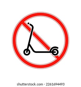 Verbotenes Schild für Kick-Roller. Kick Scooter keine Fahrzone oder kein Parkplatz.