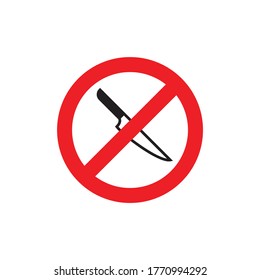 Prohibited knife vector symbol isolated on white background