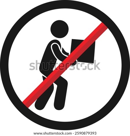 Prohibited Lifting Symbol Showing No Lifting Allowed