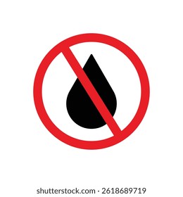 Prohibited Liquids No Liquids Allowed Sign vector. no water allowed sign vector