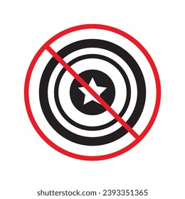 Prohibited market vector icon. No store icon. Forbidden supermarket icon. No store sign. Warning, caution, attention, restriction, danger flat sign design symbol pictogram UX UI icon