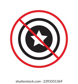 Prohibited market vector icon. No store icon. Forbidden supermarket icon. No store sign. Warning, caution, attention, restriction, danger flat sign design symbol pictogram UX UI icon