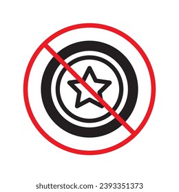 Prohibited market vector icon. No store icon. Forbidden supermarket icon. No store sign. Warning, caution, attention, restriction, danger flat sign design symbol pictogram UX UI icon