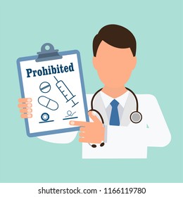Prohibited medications. The concept.