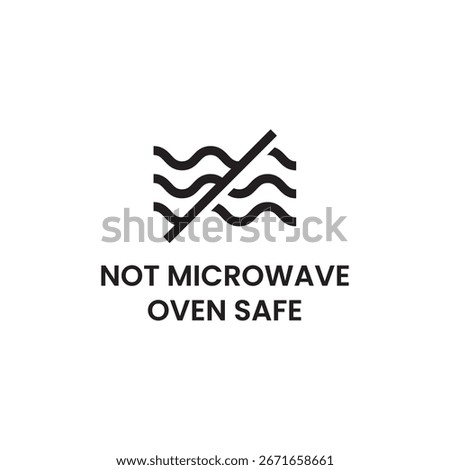 Prohibited Microwave Heat Waves Warning Icon

