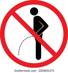 Verboten kein Pissen oder Pissen Schild Warnung kein Pisssymbol.